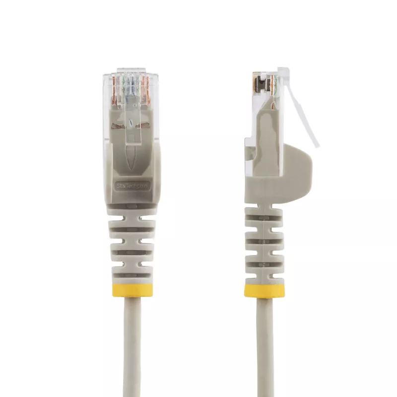 StarTech.com Καλώδιο CAT6 2,5 m – Λεπτό – Βύσματα RJ45 χωρίς προεξοχές – Γκρι