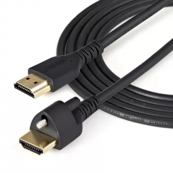 StarTech.com Καλώδιο HDMI 0,9m (3ft) με βίδα ασφάλισης – 4K 60Hz HDR – Καλώδιο οθόνης High Speed HDMI 2.0 με βύσμα βίδας ασφάλισης για ασφαλή σύνδεση – Καλώδιο HDMI με Ethernet – M/M