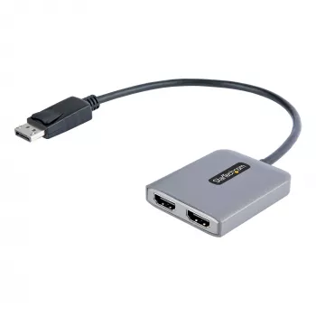 StarTech.com DP σε Dual HDMI MST HUB - Dual HDMI 4K 60Hz - Προσαρμογέας DisplayPort πολλαπλών οθονών με καλώδιο 30 cm - DP 1.4 Multi Stream Transport Hub, DSC | HBR3 - Διαχωριστής DP σε HDMI