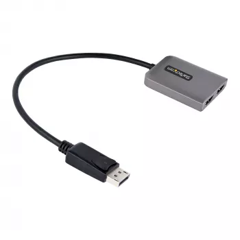 StarTech.com DP σε Dual HDMI MST HUB - Dual HDMI 4K 60Hz - Προσαρμογέας DisplayPort πολλαπλών οθονών με καλώδιο 30 cm - DP 1.4 Multi Stream Transport Hub, DSC | HBR3 - Διαχωριστής DP σε HDMI