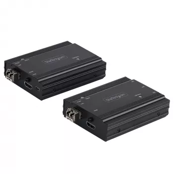 StarTech.com Επεκτατής KVM HDMI 4K μέσω οπτικής ίνας - Διακόπτης/Επεκτατής KVM HDMI βίντεο & USB απομακρυσμένης κονσόλας - έως 984ft/300m (MultiMode) - 2x μονάδες 10G MMF SFP+ - Κιτ επέκτασης KVM (TX/RX)