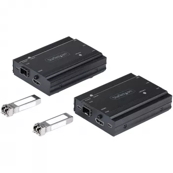 StarTech.com Επεκτατής KVM HDMI 4K μέσω οπτικής ίνας - Διακόπτης/Επεκτατής KVM HDMI βίντεο & USB απομακρυσμένης κονσόλας - έως 984ft/300m (MultiMode) - 2x μονάδες 10G MMF SFP+ - Κιτ επέκτασης KVM (TX/RX)