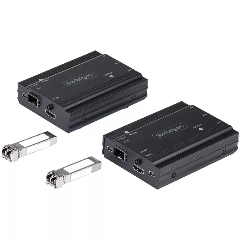 StarTech.com Επεκτατής KVM HDMI 4K μέσω οπτικής ίνας - Διακόπτης/Επεκτατής KVM HDMI βίντεο & USB απομακρυσμένης κονσόλας - έως 984ft/300m (MultiMode) - 2x μονάδες 10G MMF SFP+ - Κιτ επέκτασης KVM (TX/RX)