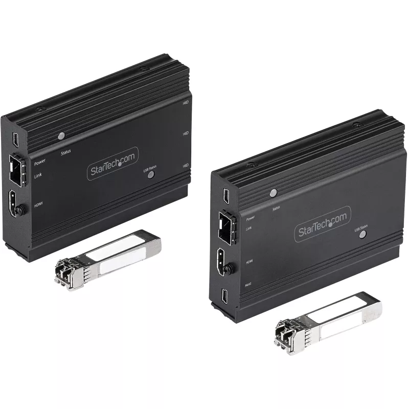 StarTech.com Επεκτατής KVM HDMI 4K μέσω οπτικής ίνας - Διακόπτης/Επεκτατής KVM HDMI βίντεο & USB απομακρυσμένης κονσόλας - έως 984ft/300m (MultiMode) - 2x μονάδες 10G MMF SFP+ - Κιτ επέκτασης KVM (TX/RX)