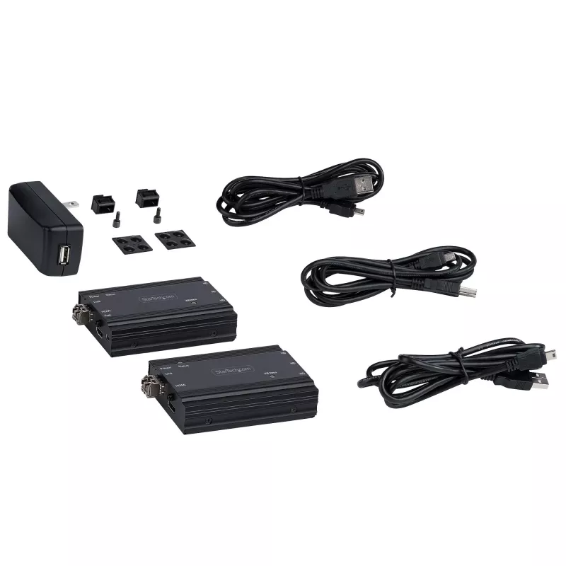 StarTech.com Επεκτατής KVM HDMI 4K μέσω οπτικής ίνας - Διακόπτης/Επεκτατής KVM HDMI βίντεο & USB απομακρυσμένης κονσόλας - έως 984ft/300m (MultiMode) - 2x μονάδες 10G MMF SFP+ - Κιτ επέκτασης KVM (TX/RX)