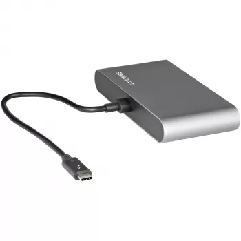 StarTech.com Dual-Monitor Thunderbolt Mini Dock, 4K 60Hz HDMI, hub χωρίς οδηγούς για Windows & Mac, Gigabit Ethernet, 1 x USB 5Gbps & 1x USB 2.0, καλώδιο 28 cm