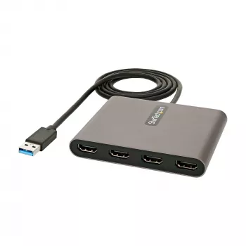 StarTech.com Προσαρμογέας USB 3.0 σε Quad HDMI, Μετατροπέας USB σε 4x HDMI Monitor για Windows (χωρίς υποστήριξη για macOS/ChromeOS/Linux) - TAA