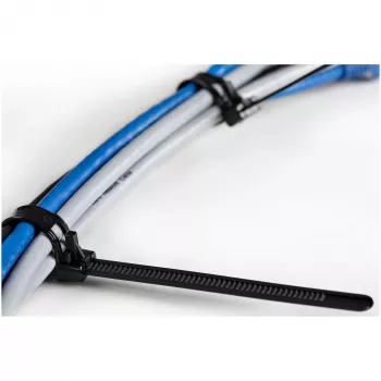StarTech.com Επαναχρησιμοποιήσιμα δεματικά 10 inch (25cm) - πλάτος 1/4 inch (7mm), διάμετρος δέσμης 2-1/2 inch (65mm), αντοχή εφελκυσμού 50lb (22kg), Αποσπώμενα δεματικά Nylon, Εσωτερικού/Εξωτερικού χώρου, 94V-2/UL Listed, Συσκευασία 100 τεμ. - Μαύρο