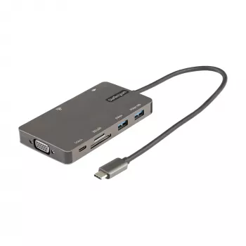 StarTech.com πολυθύρα προσαρμογέας USB-C – HDMI 4K 30Hz ή VGA Travel Dock – 5Gbps USB 3.0 hub (θύρες USB-A/USB-C) – 100W Power Delivery – SD/Micro SD – GbE – καλώδιο 30cm – μίνι dock USB-C