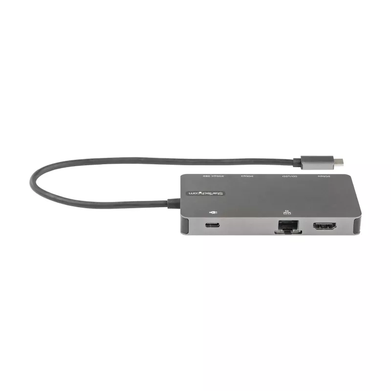 StarTech.com πολυθύρα προσαρμογέας USB-C – HDMI 4K 30Hz ή VGA Travel Dock – 5Gbps USB 3.0 hub (θύρες USB-A/USB-C) – 100W Power Delivery – SD/Micro SD – GbE – καλώδιο 30cm – μίνι dock USB-C