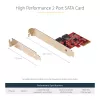 StarTech.com κάρτα SATA PCIe - κάρτα επέκτασης SATA PCIe 2 θυρών - 6Gbps - Full/Low Profile - προσαρμογέας/ελεγκτής PCI Express σε SATA - ASM1062R SATA RAID - μετατροπέας PCIe σε SATA