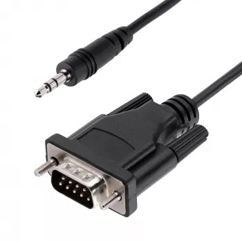 StarTech.com σειριακό καλώδιο DB9 σε 3,5 mm 1 m για διαμόρφωση σειριακών συσκευών, καλώδιο RS232 DB9 αρσενικό σε 3,5 mm, χρησιμοποιείται για βαθμονόμηση προβολέων, Digital Signage και τηλεοράσεων μέσω της θύρας ήχου