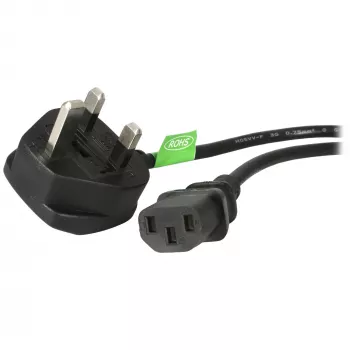 StarTech.com καλώδιο τροφοδοσίας υπολογιστή UK 0,9 m (3ft), BS 1363 σε C13, 18AWG, 10A 250V, καλώδιο τροφοδοσίας αντικατάστασης, καλώδιο συσκευής / καλώδιο τροφοδοσίας UK, καλώδιο τροφοδοτικού PC, καλώδιο τροφοδοσίας TV