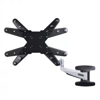 StarTech.com βάση τοίχου TV VESA, ρυθμιζόμενη βάση τοίχου TV Full-Motion για οθόνες 23 έως 55 ιντσών, επίπεδη βάση TV υποστηρίζει 30 kg, βάση τοίχου TV με επέκταση/κλίση/περιστροφή