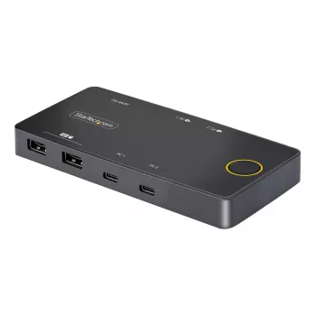StarTech.com διακόπτης KVM USB-C 2 θυρών, μονή οθόνη 4K 60Hz HDMI, διπλές θύρες 100W Power Delivery Pass-through, bus powered, συμβατός με USB Type-C/USB4/Thunderbolt 3/4 – Small Form Factor