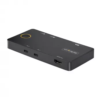 StarTech.com διακόπτης KVM USB-C 2 θυρών, μονή οθόνη 4K 60Hz HDMI, διπλές θύρες 100W Power Delivery Pass-through, bus powered, συμβατός με USB Type-C/USB4/Thunderbolt 3/4 – Small Form Factor