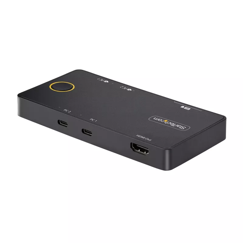StarTech.com διακόπτης KVM USB-C 2 θυρών, μονή οθόνη 4K 60Hz HDMI, διπλές θύρες 100W Power Delivery Pass-through, bus powered, συμβατός με USB Type-C/USB4/Thunderbolt 3/4 – Small Form Factor