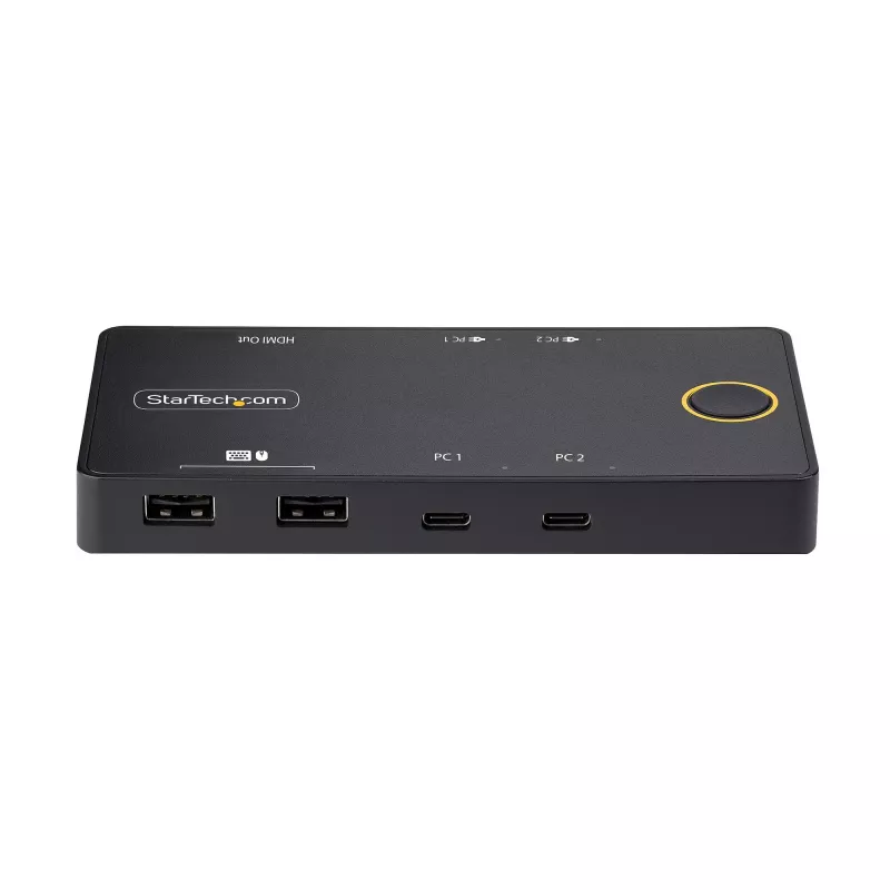 StarTech.com διακόπτης KVM USB-C 2 θυρών, μονή οθόνη 4K 60Hz HDMI, διπλές θύρες 100W Power Delivery Pass-through, bus powered, συμβατός με USB Type-C/USB4/Thunderbolt 3/4 – Small Form Factor