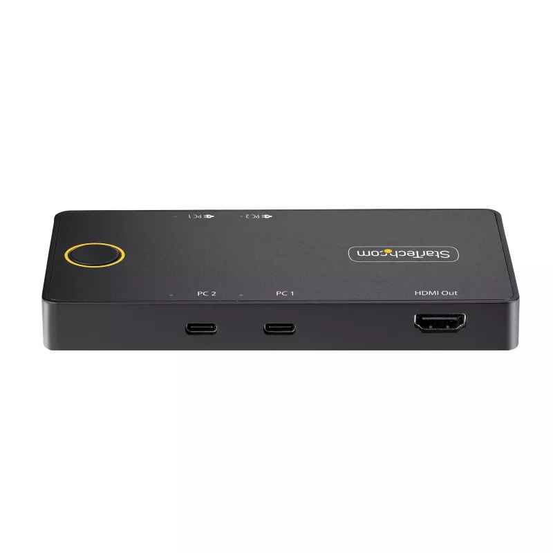 StarTech.com διακόπτης KVM USB-C 2 θυρών, μονή οθόνη 4K 60Hz HDMI, διπλές θύρες 100W Power Delivery Pass-through, bus powered, συμβατός με USB Type-C/USB4/Thunderbolt 3/4 – Small Form Factor