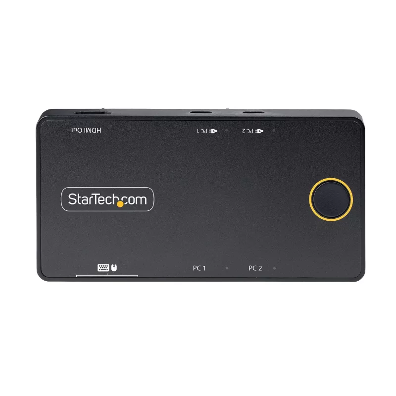 StarTech.com διακόπτης KVM USB-C 2 θυρών, μονή οθόνη 4K 60Hz HDMI, διπλές θύρες 100W Power Delivery Pass-through, bus powered, συμβατός με USB Type-C/USB4/Thunderbolt 3/4 – Small Form Factor