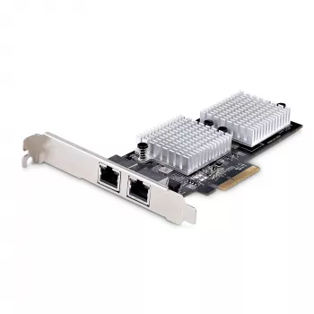StarTech.com κάρτα προσαρμογέα δικτύου PCIe 10GbE 2 θυρών, κάρτα δικτύου για PC/server, κάρτα Ethernet PCIe έξι ταχυτήτων με υποστήριξη Jumbo Frame, κάρτα διασύνδεσης NIC/LAN, 10GBASE-T και NBASE-T