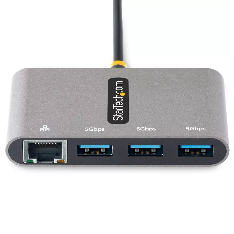 StarTech.com hub USB-C 3 θυρών με Ethernet - 3x USB-A - Gigabit Ethernet - USB 3.0 5Gbps - bus-powered - καλώδιο host USB Type-C 1ft/30cm - GbE - φορητό hub USB-C σε USB-A