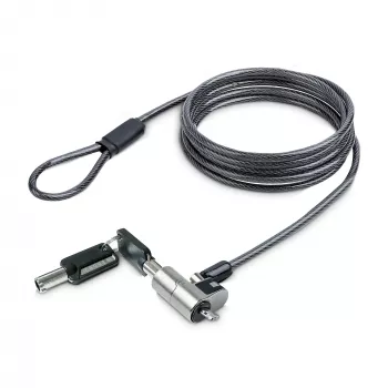 StarTech.com Κλειδαριά καλωδίου Nano Laptop, 1,8 m, ασφάλεια κλοπής με κλειδί, κλειδαριά καλωδίου ασφαλείας για notebooks με υποδοχή Nano, για EliteBook/LenovoX1/2-in-1 laptops, αντικοπτικό, χαλύβδινο κλειδαριά καλωδίου για laptop