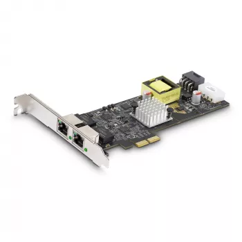 StarTech.com 2-Port 2.5Gbps NBASE-T PoE κάρτα δικτύου, Dual Intel I225-V, 802.3af/at PoE+ Multi-Gigabit NIC, PCI Express κάρτα LAN server, LP4/8-Pin PCIe-Powered