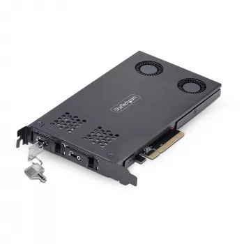 StarTech.com Dual-Bay M.2 NVMe SSD σε PCIe x8 πλαίσιο αντικατάστασης; Απαιτείται Bifurcation; Εγκατάσταση χωρίς εργαλεία, PCIe-Backplane με δύο υποδοχές Hot-Swap