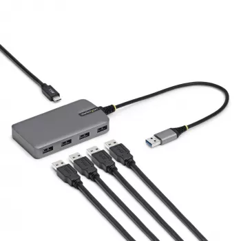 StarTech.com 4-Port USB-A hub, 5 Gbit/s, bus-powered, USB-A σε 4x USB-A hub με USB-C βοηθητική είσοδο τροφοδοσίας, καλώδιο host 30 cm, φορητό USB hub για desktop/laptop