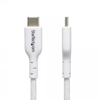 StarTech.com 3m (9.8ft) λευκό καλώδιο φόρτισης USB-C, καλώδιο USB-C, USB 2.0 Type-C καλώδιο φόρτισης laptop, 60W 3A Power Delivery, περίβλημα TPE, καλώδιο μεταφοράς δεδομένων USB-C, M/M
