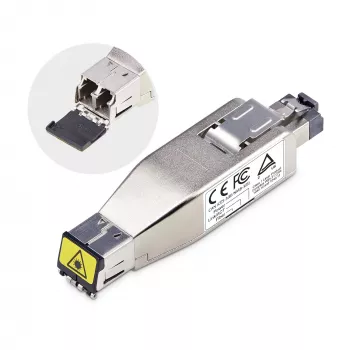 StarTech.com Gigabit οπτική ίνα σε RJ45 Ethernet media converter dongle, οπτικό μονότροπο 10 km/πολύτροπο 800 m, τροφοδοσία PoE, συμπαγής σχεδιασμός, μεταλλικό κουτί, Micro Mini, TAA