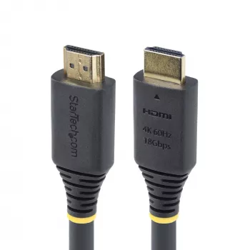 StarTech.com Καλώδιο HDMI υψηλής ταχύτητας Premium πιστοποιημένο 5m (16.4ft), 4K 60Hz/1440p 144Hz, HDR10/HDCP 2.2/ARC, 18Gbps, καλώδιο UHD HDMI 2.0 για TV/οθόνη/οθόνη, περίβλημα TPE