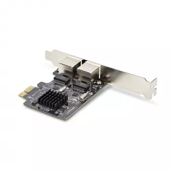 StarTech.com Κάρτα δικτύου 2 θυρών Gigabit PCIe, κάρτα δικτύου 10/100/1000Mbit/s PCI Express, Dual Realtek RTL8111H, συμβατή με Windows και Linux, συμμορφούμενη με TAA