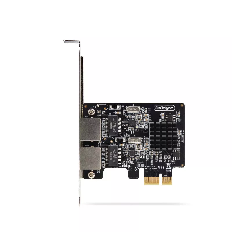 StarTech.com Κάρτα δικτύου 2 θυρών Gigabit PCIe, κάρτα δικτύου 10/100/1000Mbit/s PCI Express, Dual Realtek RTL8111H, συμβατή με Windows και Linux, συμμορφούμενη με TAA