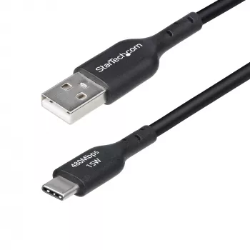 StarTech.com Καλώδιο φόρτισης USB-A σε USB-C 2m, φόρτιση & συγχρονισμός, 3A, USB 2.0, περίβλημα TPE - μαύρο καλώδιο φόρτισης USB