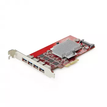 StarTech.com Κάρτα USB-A PCIe 4 θυρών, USB 3.2 10 Gbit/s, κάρτα επέκτασης PCI Express 3.0, 4x ανεξάρτητος ελεγκτής USB, Windows/Linux/macOS, συμμορφούμενη με TAA