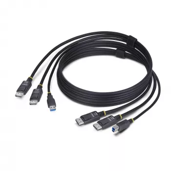 StarTech.com Καλώδιο KVM Dual-DisplayPort και USB 5 Gbit/s 1,8 m, 4K 60 Hz, καθολικά συμβατό, καλώδιο combo DP 1.2/USB 3.0 για διακόπτες KVM διπλής οθόνης
