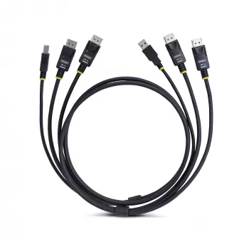 StarTech.com Καλώδιο KVM Dual-DisplayPort και USB 5 Gbit/s 1,8 m, 4K 60 Hz, καθολικά συμβατό, καλώδιο combo DP 1.2/USB 3.0 για διακόπτες KVM διπλής οθόνης