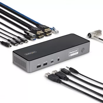 StarTech.com Σταθμός σύνδεσης USB-C Triple-Monitor, σταθμός φόρτισης φορητού 140W για MacBook Pro και Windows, 4K 60Hz HDMI ή DisplayPort, TAA