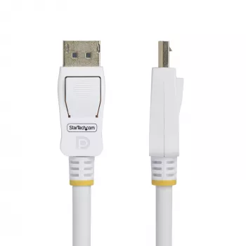 StarTech.com Καλώδιο DisplayPort 1.2 πιστοποιημένο VESA λευκό 1,8 m, 4K 60Hz, 21,6 Gbit/s, βύσματα DP με ασφάλιση, καλώδιο DisplayPort DP 1.2, καλώδιο οθόνης DP, M/M
