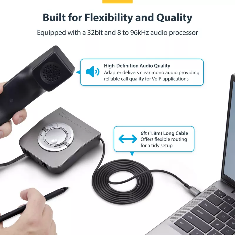 StarTech.com UR9-HEADSET-ADAPTER Προσαρμογέας καλωδίου USB-C RJ-9 μαύρο