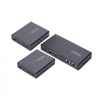 StarTech.com Επεκτατής και διαχωριστής HDMI 2 θυρών μέσω CAT6, 4K 60Hz, έως 70 m, κιτ διανομής 1x2 HDMI over Ethernet με IR και Power Over Cable