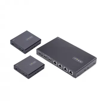 StarTech.com Επεκτατής και διαχωριστής HDMI 4 θυρών μέσω CAT6, 4K 60Hz, έως 70 m (230 ft), κιτ διανομής 1x4 HDMI over Ethernet με IR και Power over Cable
