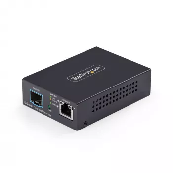 StarTech.com Μετατροπέας μέσου Open SFP+ Fiber 10GbE Multi-Gigabit, 10G/5G/2.5G/1G/100M, χαλκός σε 10GBASE-X SFP+, Singlemode, Multimode, 16K Jumbo Frames, TAA