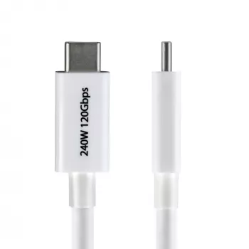 StarTech.com Καλώδιο Thunderbolt 5 3ft (1m), 80 Gbit/s/έως 120 Gbit/s, 240 W PD, 8K 60 Hz, πιστοποιημένο καλώδιο Thunderbolt, συμβατό με Thunderbolt 4/USB4/USB-C – Λευκό