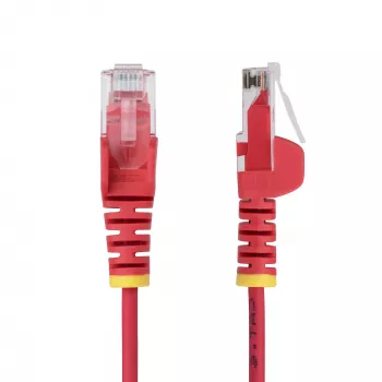 StarTech.com Καλώδιο Ethernet CAT6 λεπτό κόκκινο 1,5m, χωρίς γλωττίδα, 100W PoE, UTP, LSZH, 28AWG καθαρός χαλκός, λεπτό καλώδιο δικτύου RJ45 patch με ανακούφιση έλξης, ελεγμένο μεμονωμένα