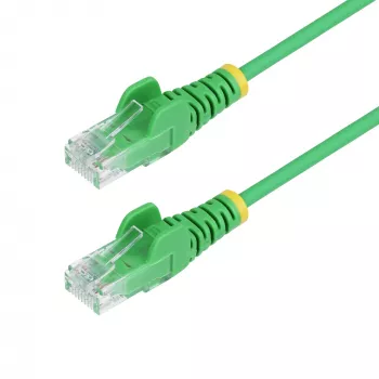 StarTech.com Καλώδιο Ethernet CAT6 λεπτό πράσινο 2,5m, προστασία γλωττίδας, 100W PoE, UTP, LSZH, 28AWG καθαρός γυμνός χαλκός, λεπτό καλώδιο δικτύου RJ45 patch με ανακούφιση έλξης, ελεγμένο μεμονωμένα