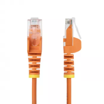 StarTech.com 50 cm πορτοκαλί λεπτό καλώδιο Ethernet CAT6, προστασία γλωττίδων, 100 W PoE, UTP, LSZH, 28AWG καθαρό γυμνό σύρμα χαλκού, λεπτό καλώδιο δικτύου RJ45 patch με ανακούφιση έλξης, ελεγμένο μεμονωμένα