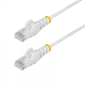 StarTech.com 5m λευκό λεπτό καλώδιο Ethernet CAT6, προστασία από σπάσιμο χωρίς γλωττίδες, 100W PoE, UTP, LSZH, 28AWG καθαρός γυμνός χαλκός, λεπτό καλώδιο δικτύου RJ45 patch με ανακούφιση έλξης, ελεγμένο μεμονωμένα